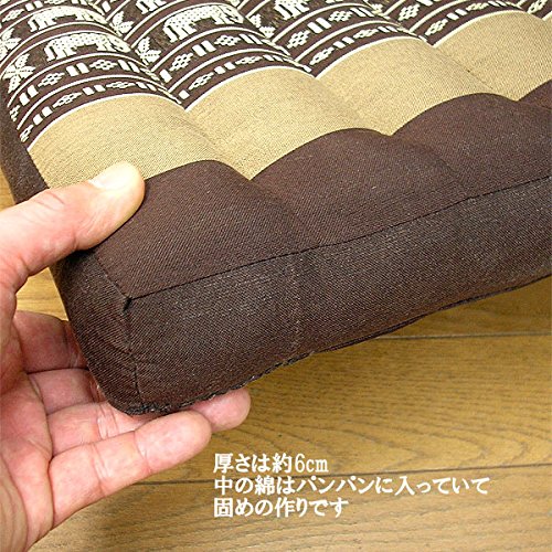 Amazon.co.jp: タイの 座布団 正方形 38cm角 象さん柄 赤x朱 枕