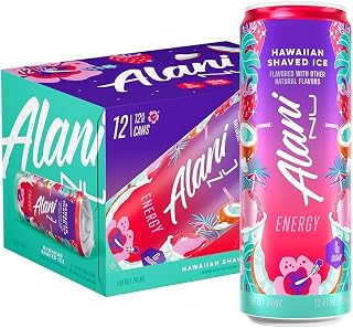 Alani Hawaiiian Shaved Ice 12 Pack, Sugar Free, Low Calorie Energy Drinks, 12 Fl Oz Cans