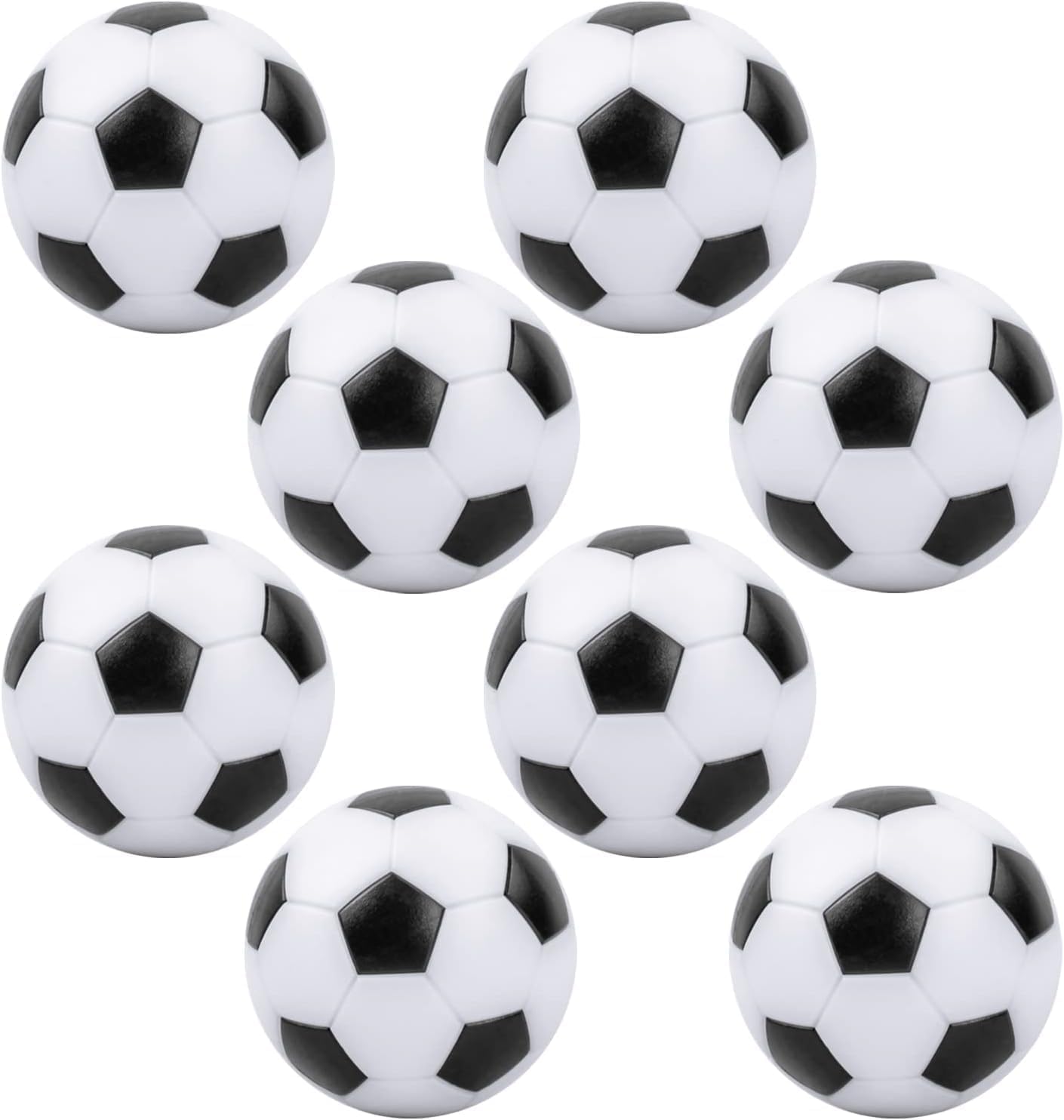 8 Stück Tischkicker Bälle Set – Hochwertige 32mm Kickerbälle aus HIPS, langlebig & farbecht für Tischfußball & Mini Football, Schwarz und Weiß