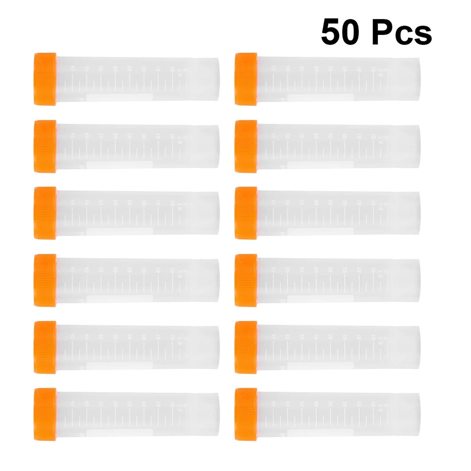 50 Pcs Centrifuge Tube Flat Bottom Laboratory Tubes Screw Port Conical Tubes With Scale Educational Equipment