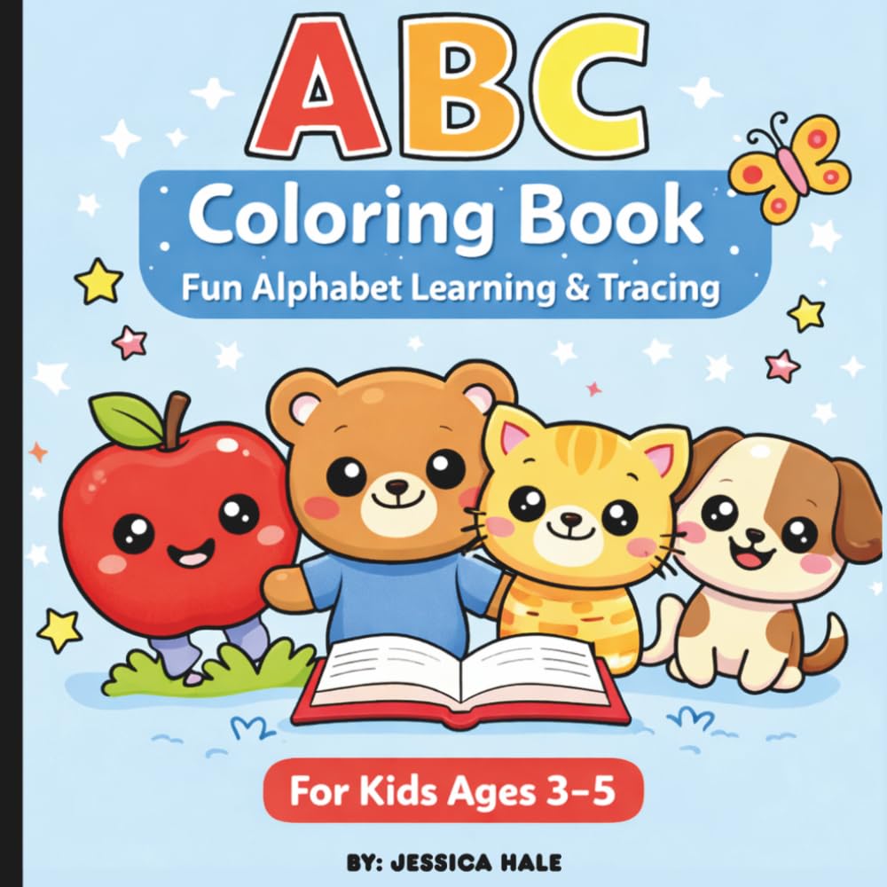 ABC Coloring Book for Kids Ages 3–5 with Tracing Practice: Fun Alphabet Learning, Letter Tracing & Cute Coloring Pages