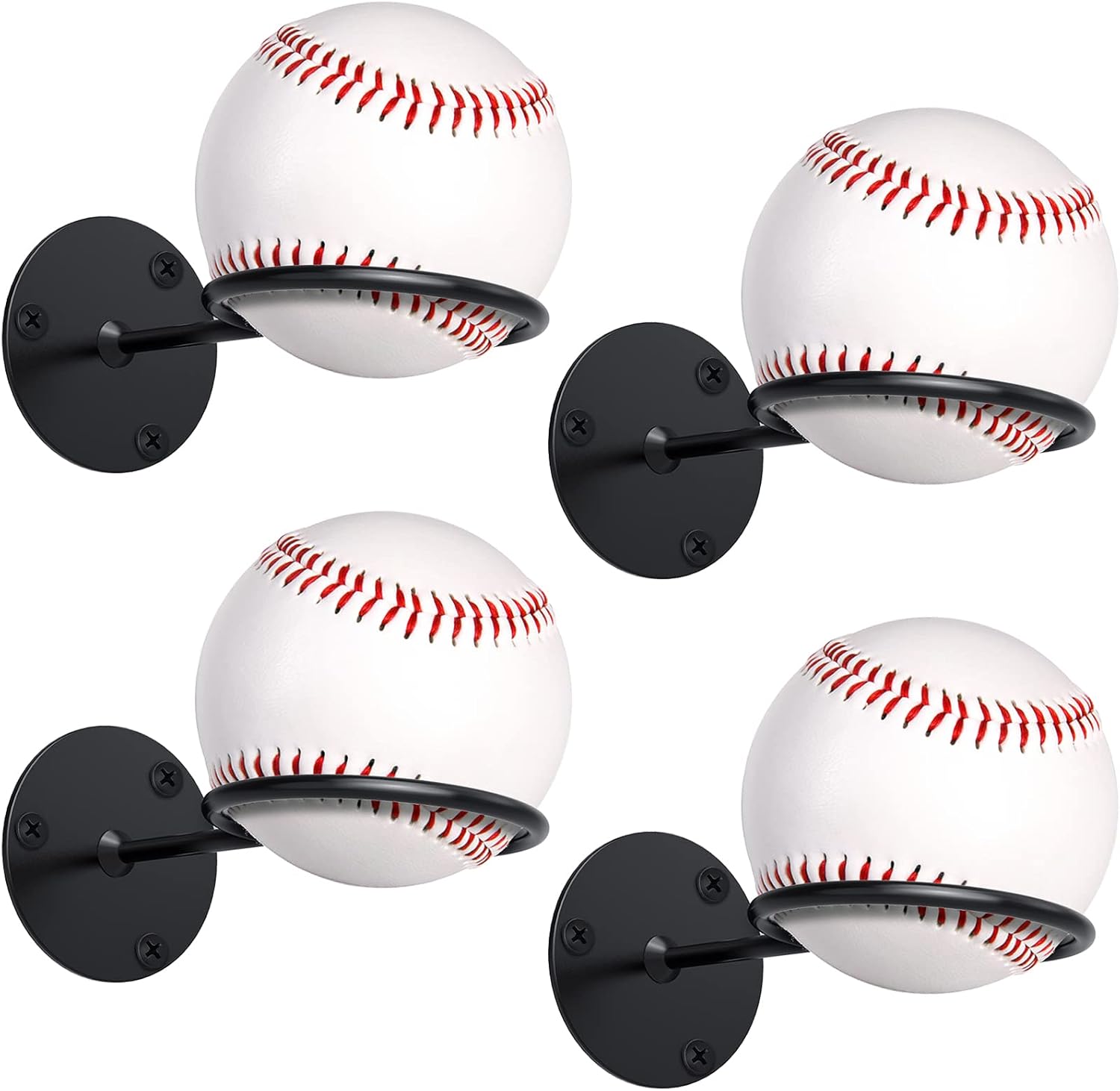 Threan Baseball Softball Display Memorabilia Holder Baseball Wall Mount Holders Heavy Duty Sports Wall Mount Rack for Display Storage, Black