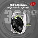 Pigeon Aura Portable Mini Fan With 1800Mah Rechargeable Battery, 3 Speed Modes & USB Charging | Ultralite, 360° Rotation, Multi-Clip Function For Home, Kitchen And Travel, 6 Inches gallery image