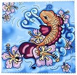 TATTOO KOI Chiffon de nettoyage en microfibre avec motif 17,5 x 17,5 cm