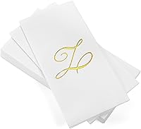 Vista 33 de AMERICAN HOMESTEAD - Toallas de mano desechables – Servilletas de invitados con monograma de lámina plateada – Toallas de papel de baño similares al