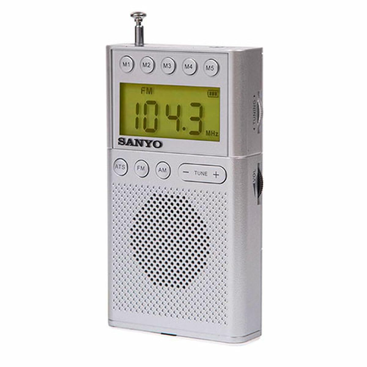 Radio numérique portable AM/FM Sanyo argent compacte avec son clair et antenne - 2