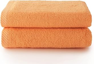 Top Towel - Plus - Large bath towels - Bath towels - 2 face towels or bidet - 30x50cm - 100% cotton - Papaya