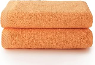 Top Towel - Plus - Large Bath Towels - Bath Towels - 2 Expensive Hand Towels or Bidet - 30x50 cm - 100% Cotton - Papaya