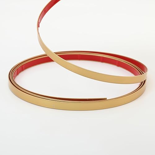 Moldura de pared y moldura de oro mate, tira flexible de bricolaje para espejo, piso, gabinete, techo, borde de azulejos (32.8 pies x 0.8 pulgadas)