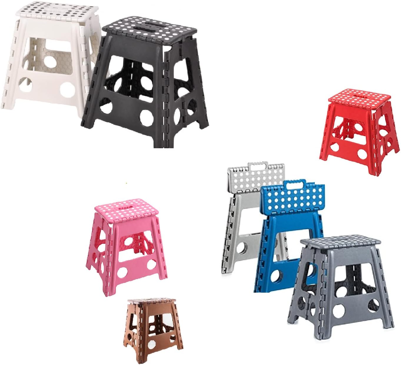 1x Folding Step Stool Portable Plastic Foldable Chair Store Flat ...