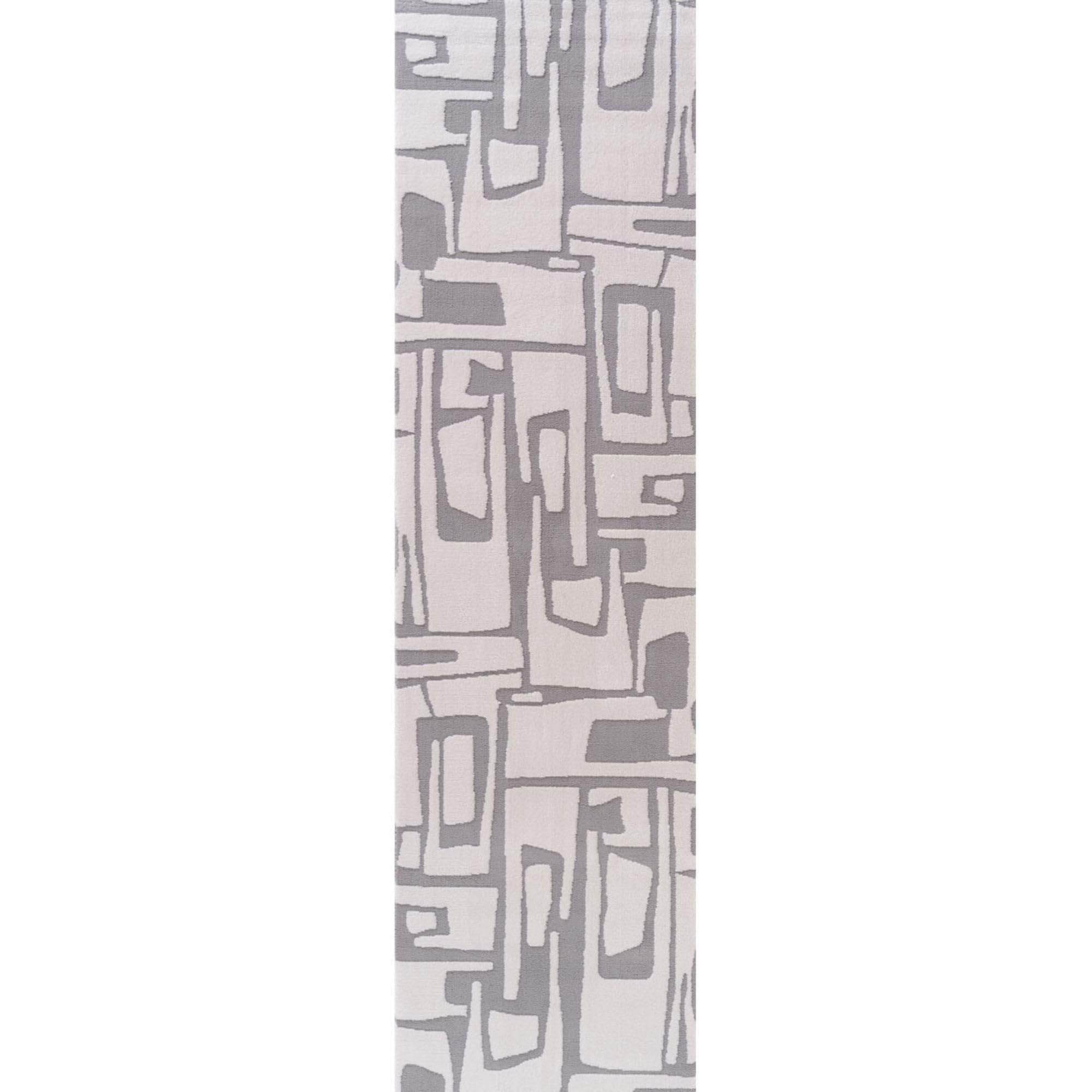 THE RUGS Living Room Rug, Loft Collection – Modern Textured 14mm Soft Pile Area Carpet, Non-Shedding & Easy Care [ Abstract Grey, 80x300 cm] — image 1