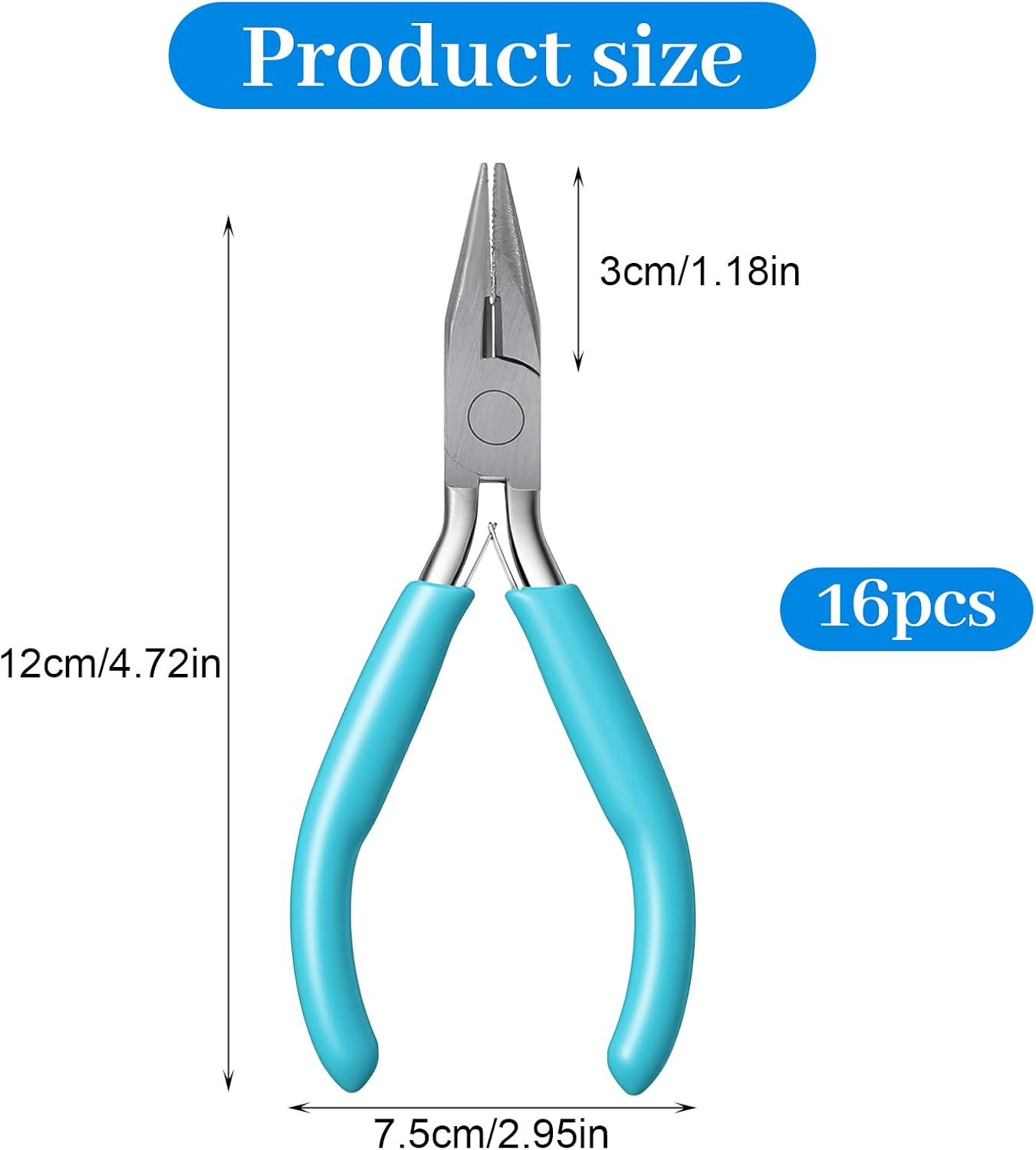 16 Pcs Mini Needle Nose Pliers Bulk, Small Needle Nose Pliers for Jewelry Making with Wire Cutter, Spring Loaded Needle Nose Plier Set, Precision Long Nose Plier for Electronics Repair Craft Beading