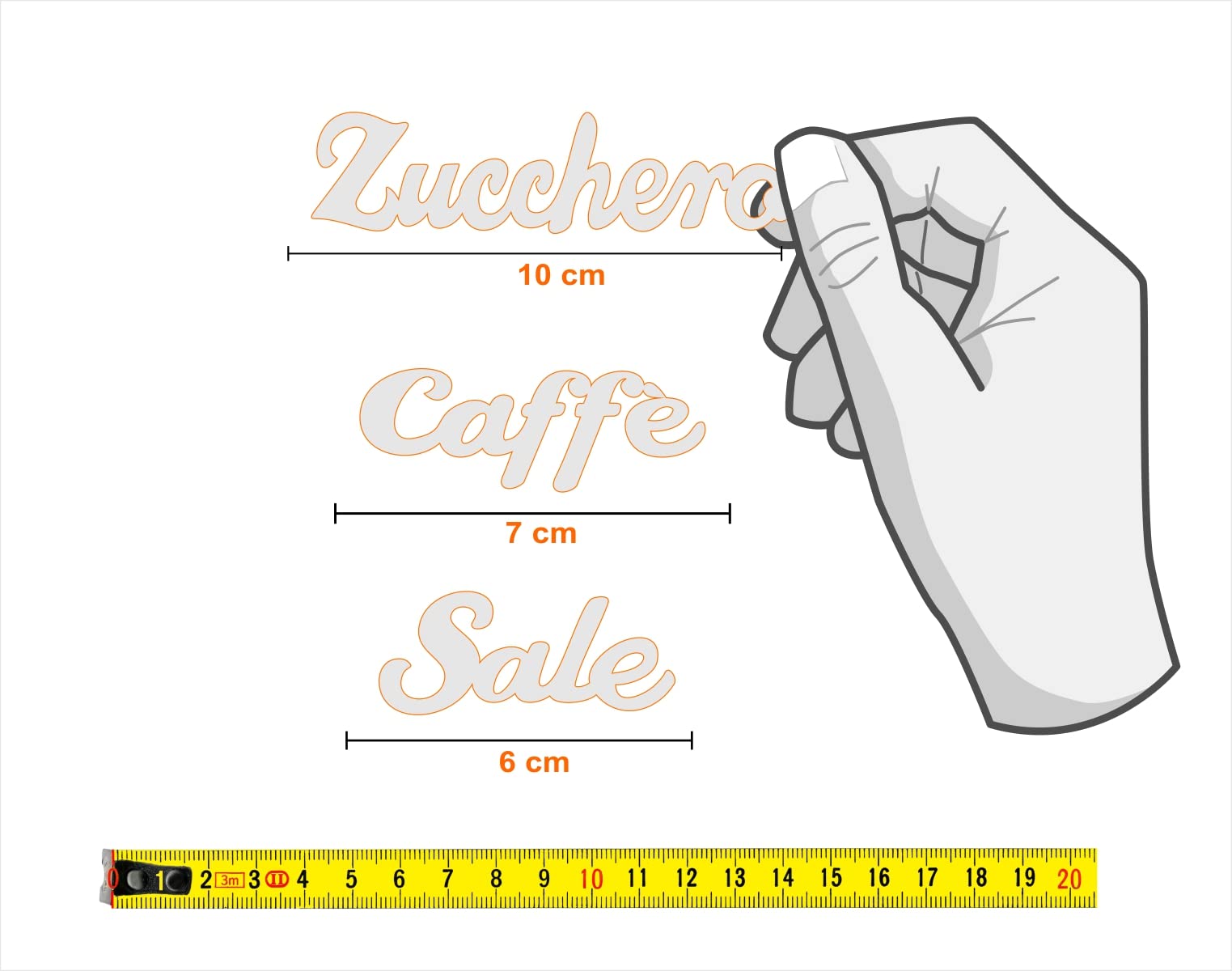 Adesivi Cucina Trasparenti - 12 Pezzi 6cm, Per Zucchero, Caffè, Sale, In Italiano