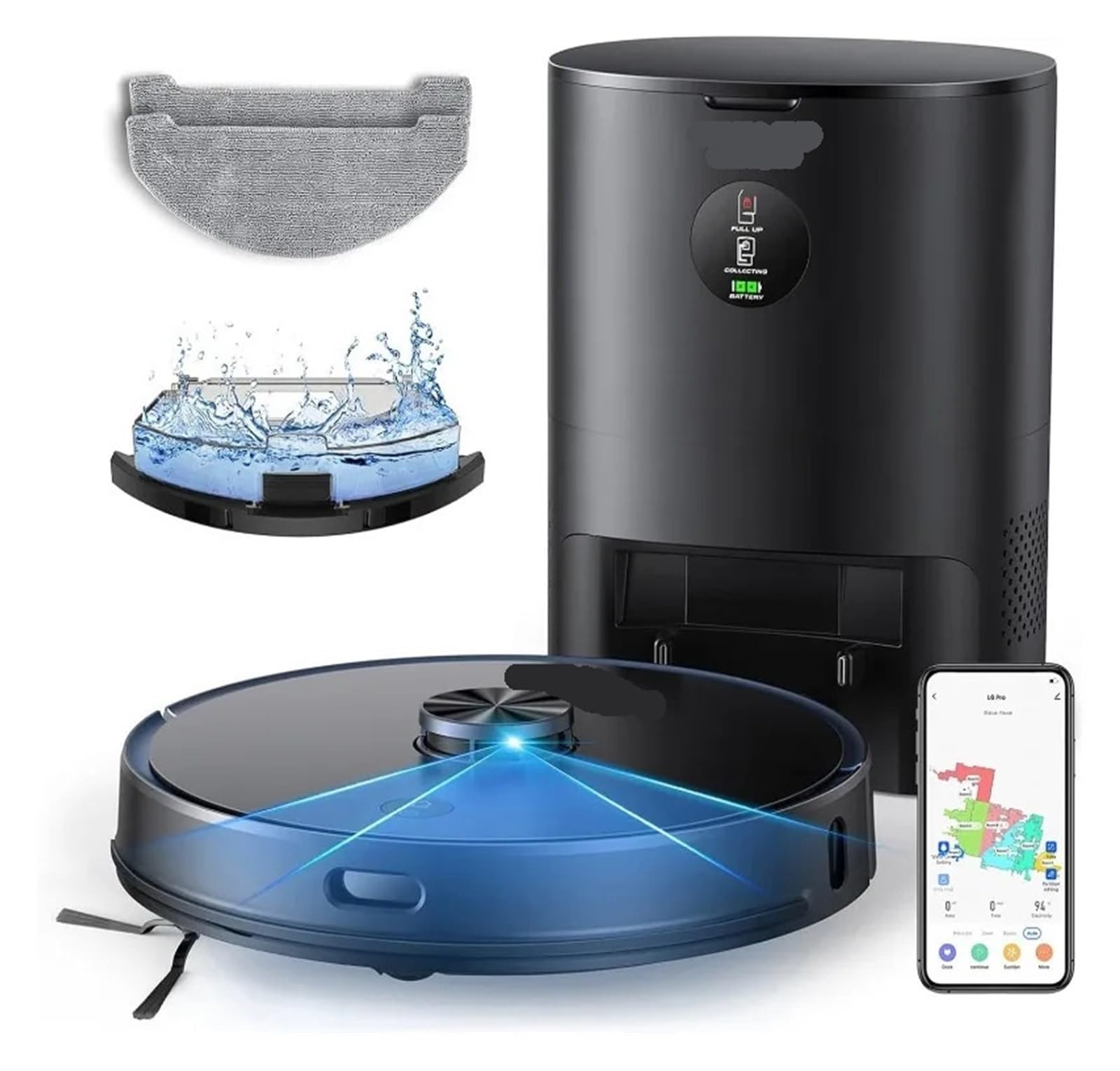 EWsdsfs Robot Vacuum and Mop Combo, 3500Pa Robotic Vacuum with 3.5L Self Emptying Station, 250 mins Runtime, LIDAR Navigation