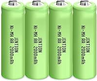 Vista 1 de JINTION Baterías recargables AA de 1.2 V NiMH 2000 mAh doble A batería recargable para dispositivos domésticos y luces solares, precargadas