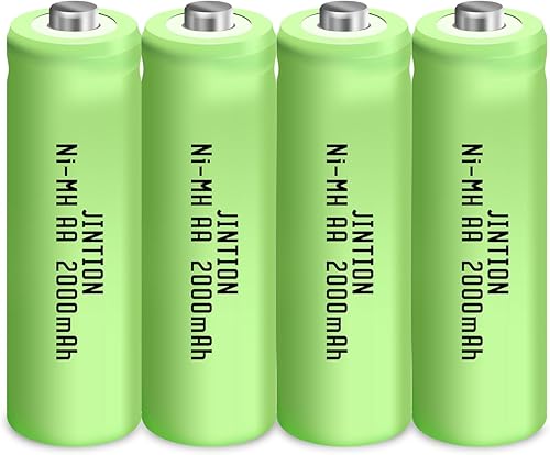 JINTION Baterías recargables AA de 1.2 V NiMH 2000 mAh doble A batería recargable para dispositivos domésticos y de oficina, precargadas, baterías