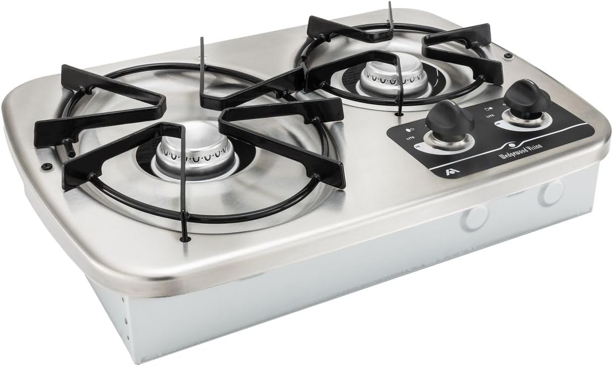 Amazon.com: Tough Grade RV 2-Burner Drop-In Cooktop Stainless Steel ...