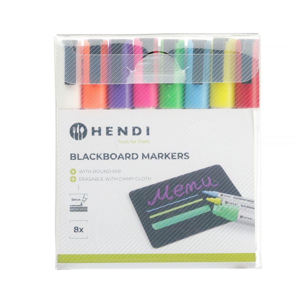 HENDI Kreidemarker – 8er-Set mit runder Spitze, 3 mm Strichstärke