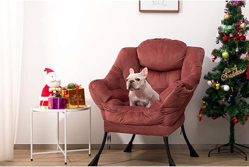 Miniatura 40 de HollyHOME - Silla perezosa grande de tela para sala de estar, silla de lectura, acogedora silla de descanso con reposabrazos, sofá de ocio, color