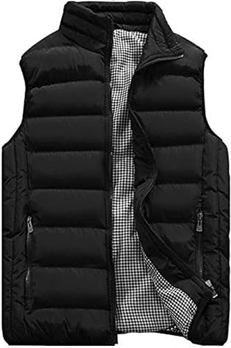 XinYangNi Men's Padded Down Vest Winter Casual Work Sports Travel Outdoor Outerwear Vests Sleeveless Jacket Pockets