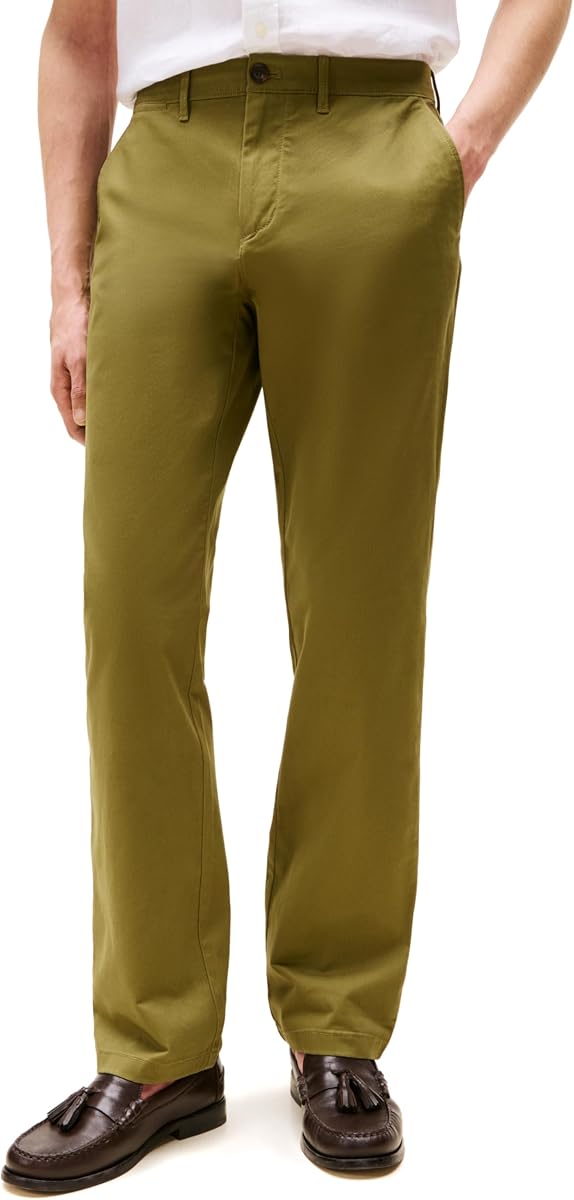Tommy Hilfiger Pantalones chinos de algodón elástico para hombre con ajuste personalizado
