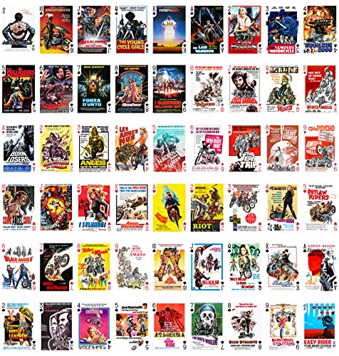 Bikers Playing Cards (Poker Deck 54 Cards All Different) Vintage Bikers Riders Movie Posters #TOP1