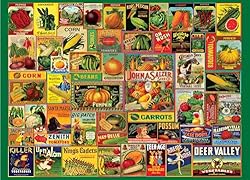 Peter Pauper Press Vintage Seed Packets Jigsaw Puzzle: 1000 Pieces, White