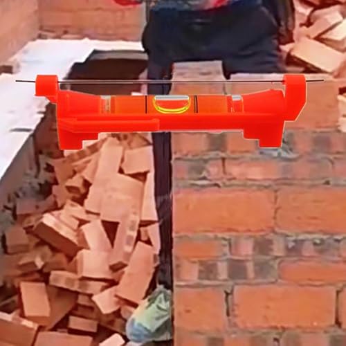 Miniatura 5 de 5 unidades de niveles de burbuja de línea colgante para medir oficios de construcción, topografía, ingeniería (rojo)