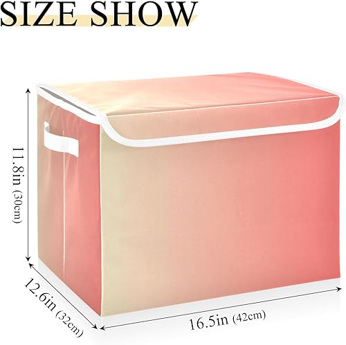 Miniatura 3 de GAIGEO Contenedores de almacenamiento de tela degradada rosa, organizador de cubos de armario de gran capacidad, contenedores de almacenamiento para
