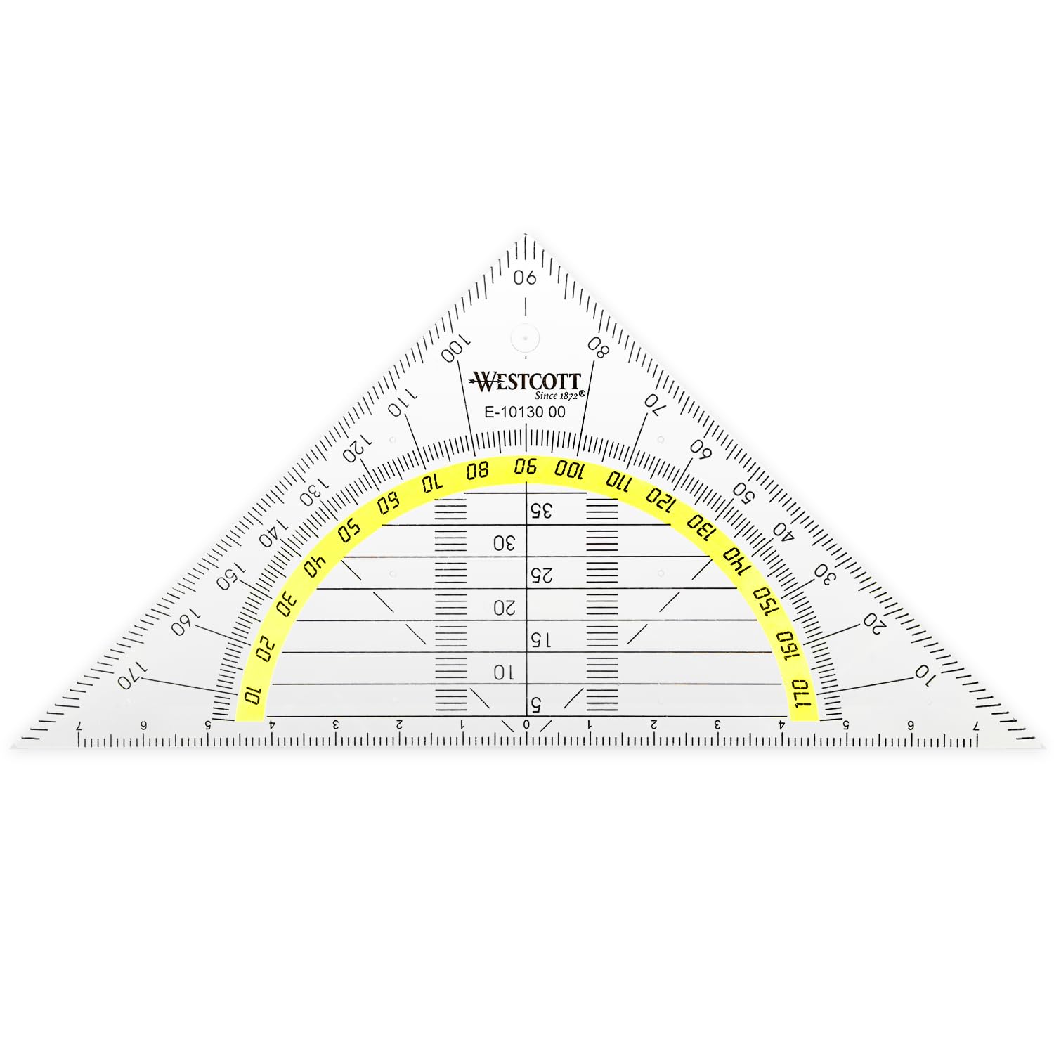 Westcott Set Square, Plastic, 14 cm, Transparent, Other Styles Available 1 Items 14 cm/ohne Griff