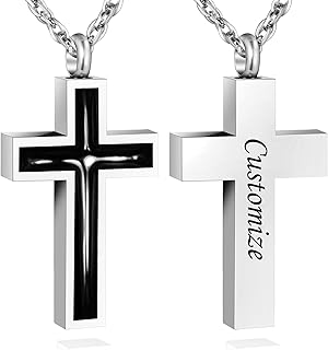 SOITIS Personalized Cylinder Cremation Jewelry for Ashes Custom Urn Necklace for Ashes Stainless Steel Memorial Urn Pendant Necklace