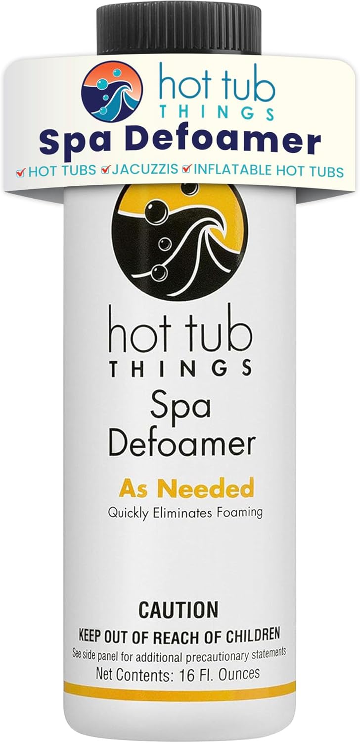 Hot Tub Things Spa Defoamer, Removes Foam from Soaps, Lotions, Oils & Organic Debris, Non-Silicone Formula, Safe for Spa Surfaces & Plumbing, Easy Application, 16 Ounce