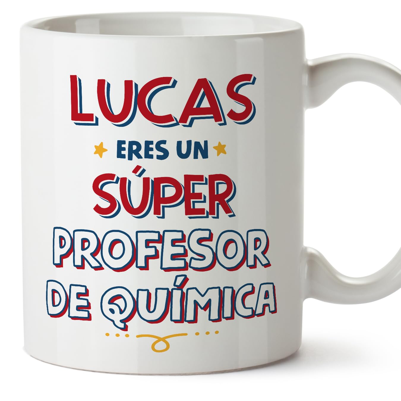 MUGFFINS Personalised Mug for Chemistry Teacher Man - in Spanish - Eres Súper - Funny Custom Gift for Colleagues - Ceramic 11oz Mug
