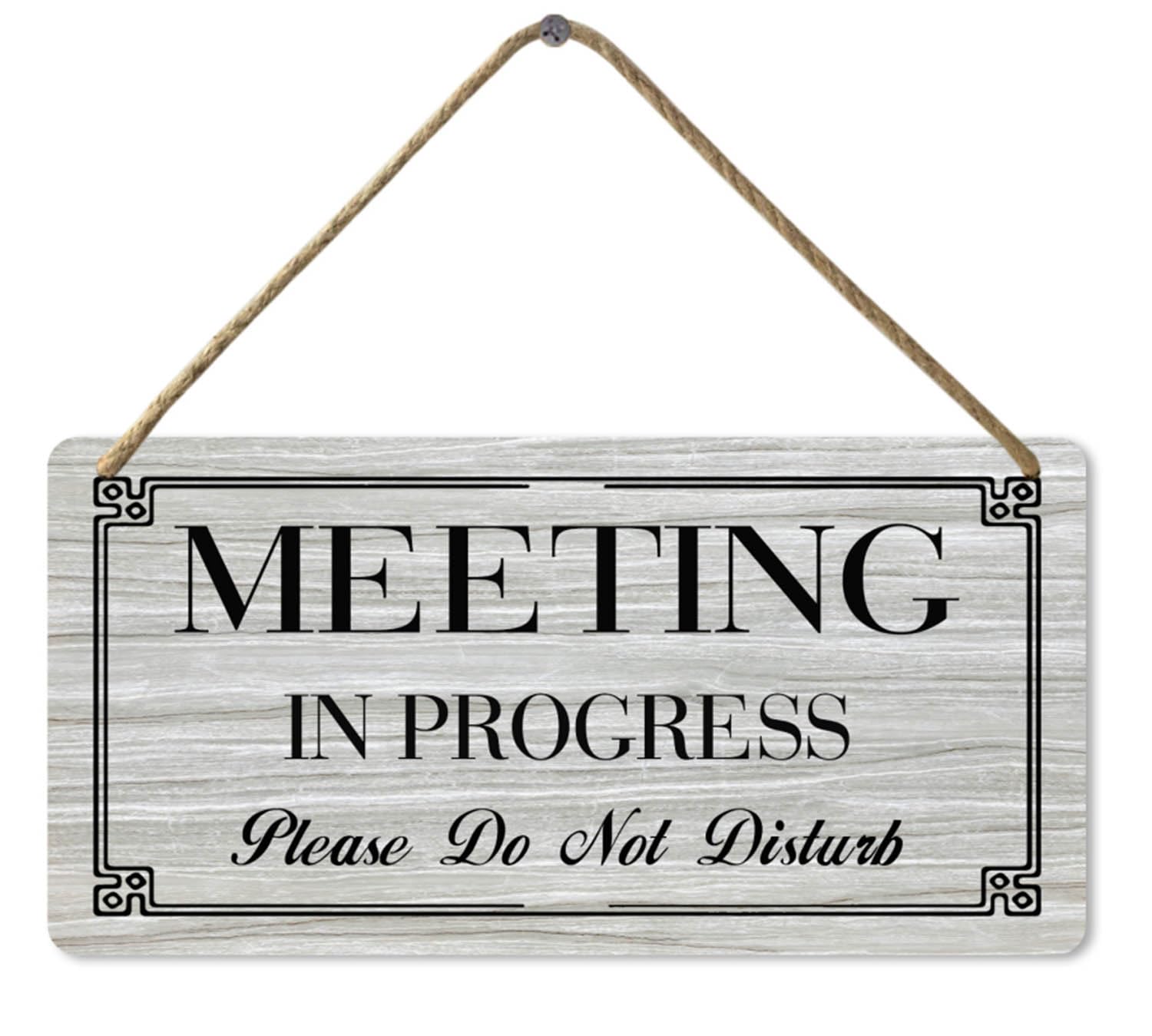 Meeting in Progress Please Do Not Disturb Wooden Wall Sign, Meeting Sign for Office Door, 8x12 Inch
