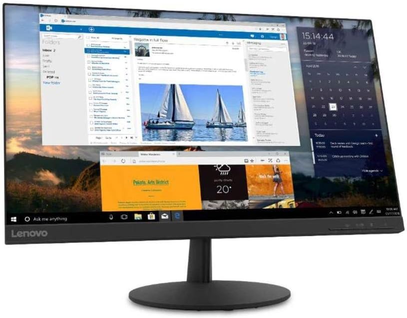 የኋላ view of Lenovo L24q-30 monitor showing input ports