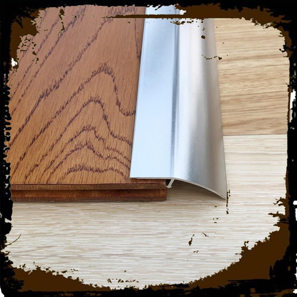Bande De Transition De Plancher, Réducteur De Seuil pour Portes, Moquette À Carrelage/sols Irréguliers/Bordure De Seuil(Silver,L 120 x W 4.5cm)