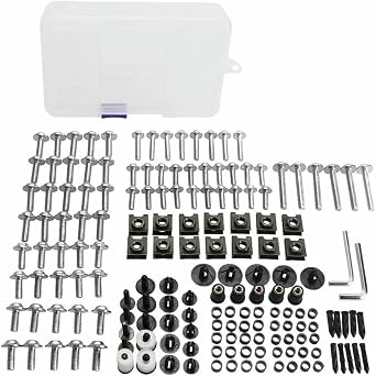 177PCS Motorcycle Bolts Kit Screws Complete Full Fairing Bolts Kit Washer Fastener Clips Steel Nuts for CRF250L for CRF300 for CRF300L for Rally CR 85R 125R for 250R 85RB