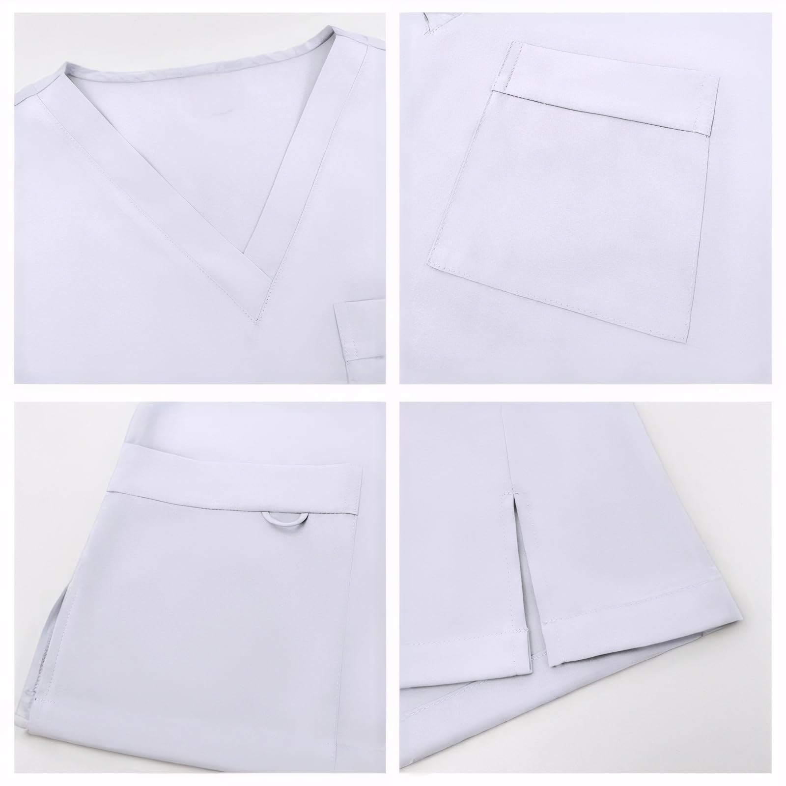 Maizoon Set di scrub da donna elastico per assistenza sanitaria uniforme medica infermiera abbigliamento ad asciugatura rapida scollo a V comodo top e pantaloni
