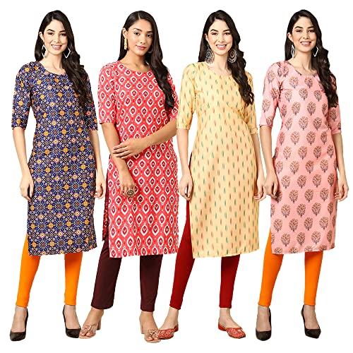 Image of Pinkmint Women's Crepe Digital Print Straight Kurta (RM-348-370-360-366)