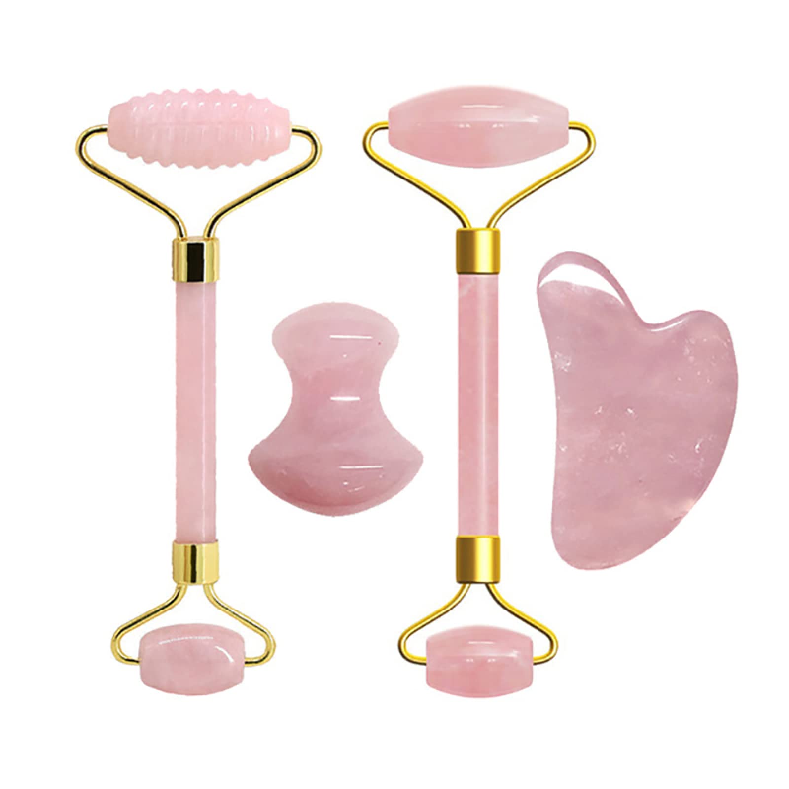 Raspador de Gouache Natural Rodillo de Jade Rodillo de Masaje de Cuarzo Rosa Raspador de Gouache Rodillo Facial de Jade de Cristal Rosa Rodillo Facial, Tipo D Inicio Colecciones