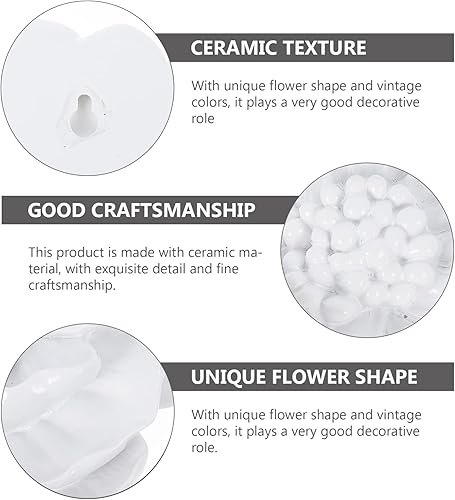 Vista 3 de Happyyami Adorno de pared de resina de peonía de flores, decoración de pared para dormitorio