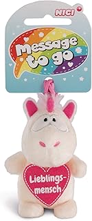 NICI 42723 - Ciondolo a forma di unicorno Theodor Lieblingsmensch, 8 cm, colore: Bianco/Rosa