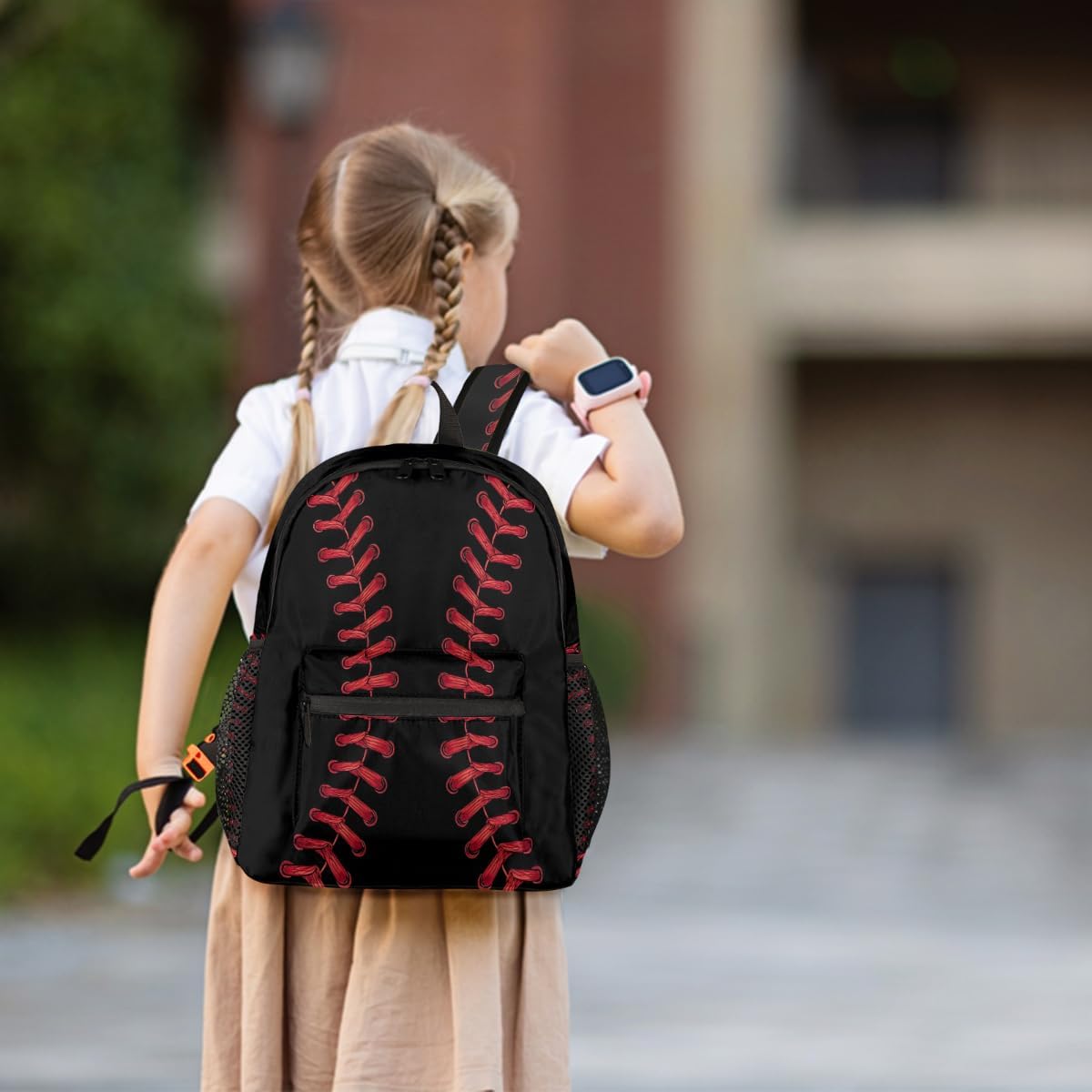 Baseball Stitches Laces Kids Backpacks for Boys Girls, Cute Toddler Backpack Preschool Kindergarten Elementary School Backpack Lightweight Mini Shoulder Bookbag Casual Daypack with Chest Strap,A-3