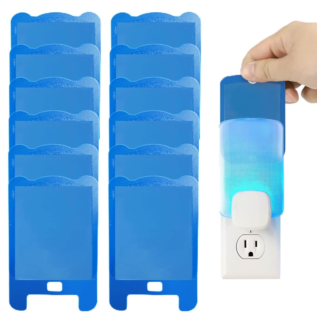 Glückluz LED Fly Trap Indoor Refill, Fruit Fly Traps for Indoors, Gnat Traps For House Indoor, Flys Catcher Indoors, Flys Traps, Plug in Catch for Fruit Flies, Moths, Gnats Traps (Pack of 12 Refills)