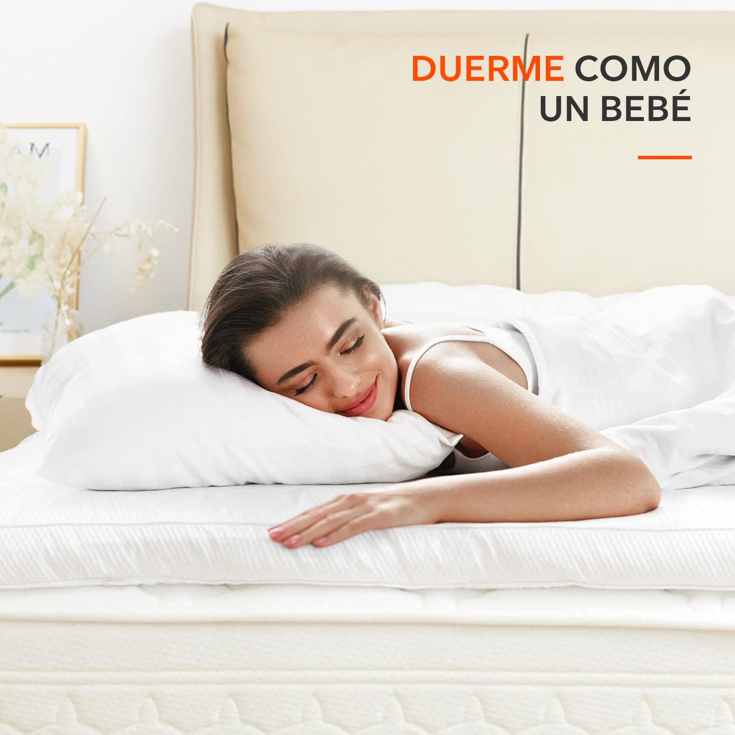 Sweetnight 3D Ultra Soft Topper Microfibre Poliéster Durable Transpirable Colchón, Supersuave Funda 135 x 190 x 6 cm Blanco
