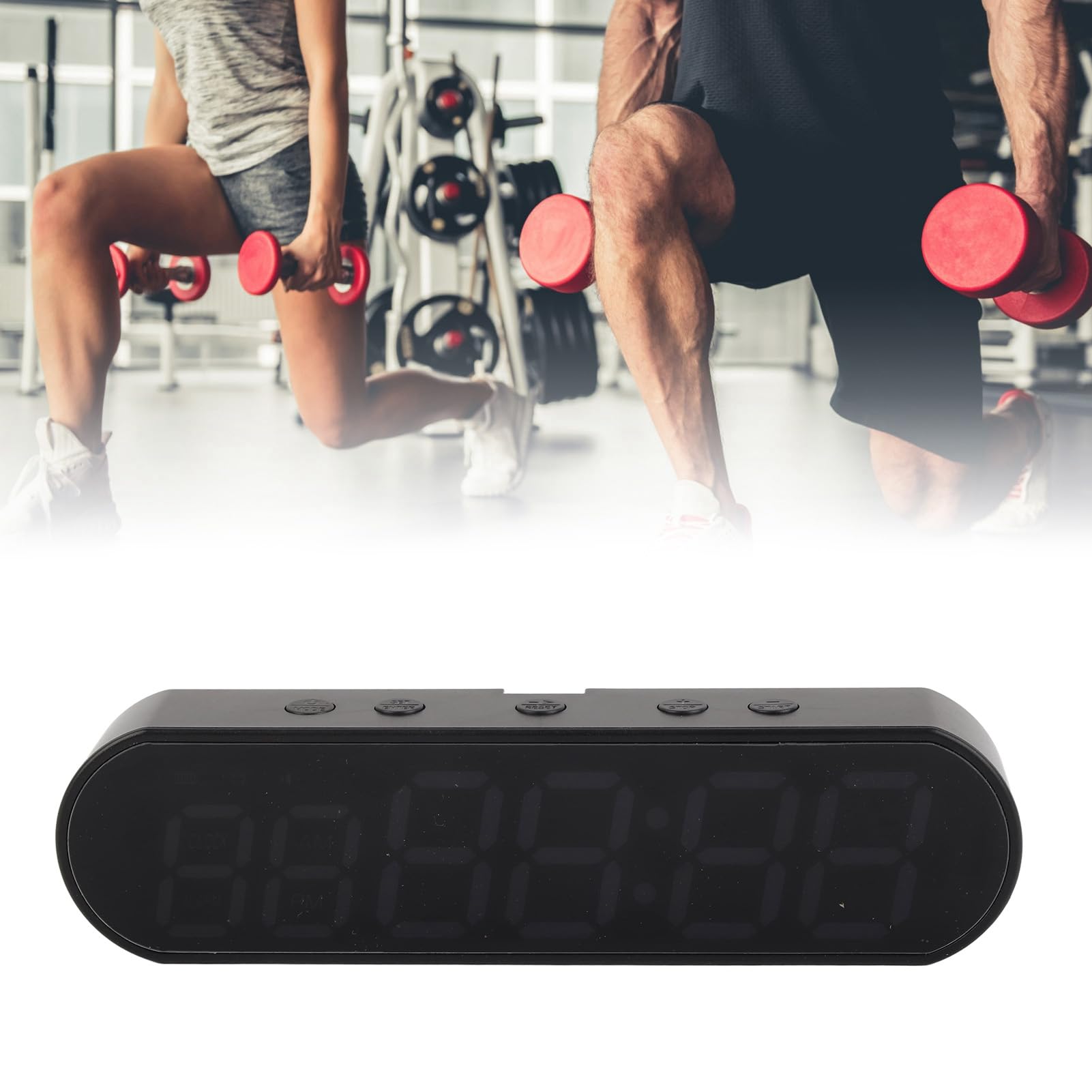 Portable Gym Timer, Fitness Timer Clock with Low Battery Reminder Function, 1000mAh Multifunctional Workout Timer Interval Clock, LED Training Timer for Home, Garage, Outdoors-picture-17
