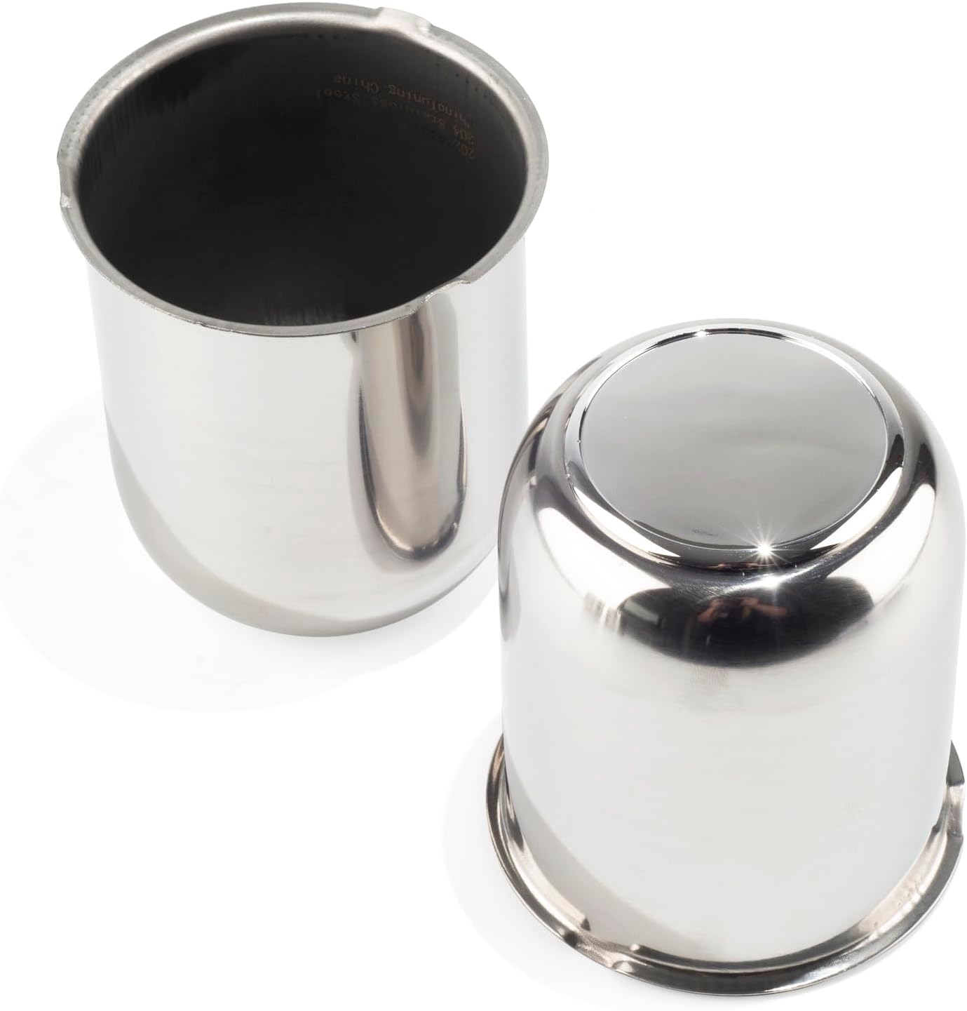 2Pcs 3.19" Push Through Wheel Center Caps Stainless Trailer Hub Cap for Truck SUV RV Wheel Rim (Fit 3.19" Bore 3.62" H Chrome)