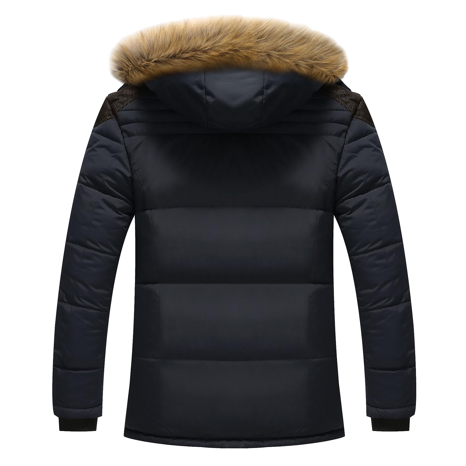 amropi Giubbotto Parka Uomo Giacca Invernale Caldo Cappotto in Pile con Cappuccio in Pelliccia Giacche
