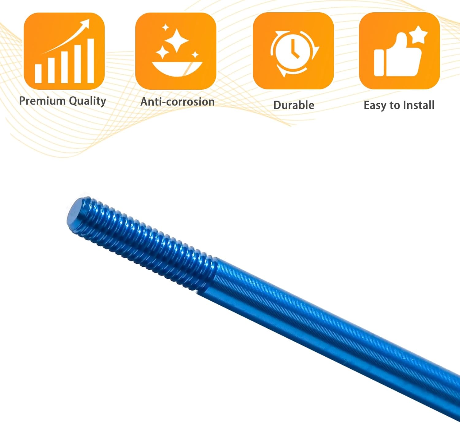 3x106mm Aluminum Alloy Turnbuckle Shaft with M3 Threads, Push Rod Tie Rod Linkage Replacement for #54756, Compatible with 1/10 Tamiya RC Crawlers Trucks On/Off-Road Buggy Upgrade (Blue)
