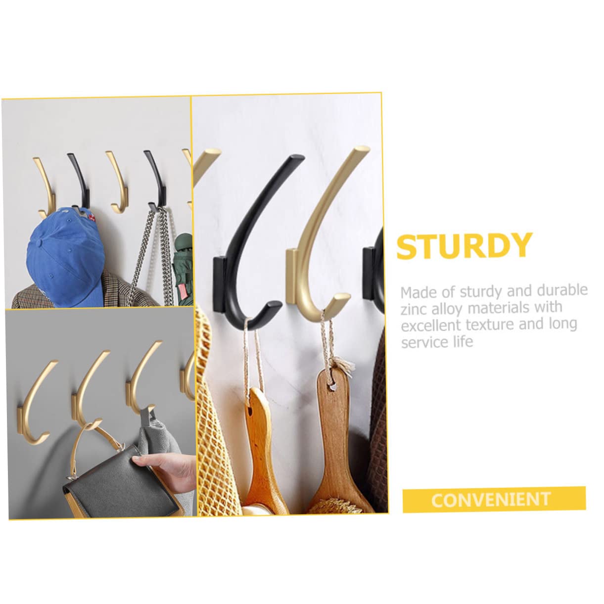4piezas Ganchos De Pared De Metal Para Ropa y Accesorios Diseño De Perforación Para Baños y Habitaciones Ahorra Espacio